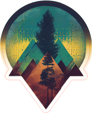 Ponderosa Mountain Modern Graphic Sticker