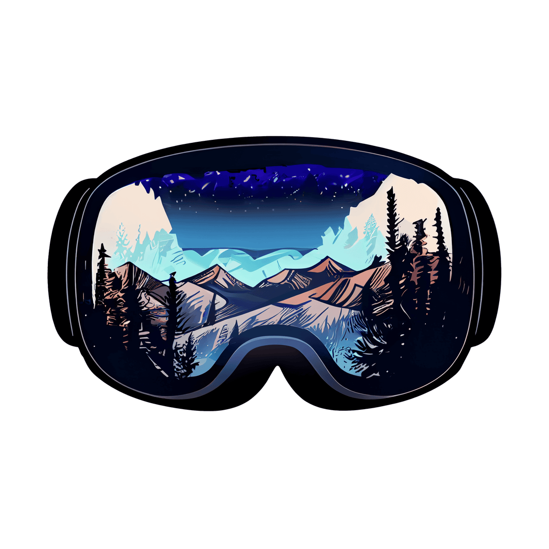 Ski Goggles Mountain Reflection Sticker
