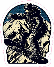 Snowboarder Jumping Sticker