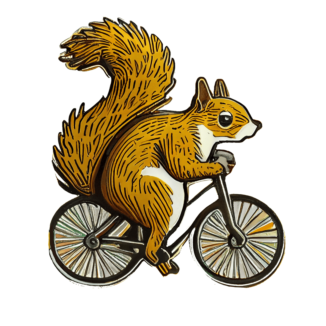 Squirrel Riding Bike Sticker