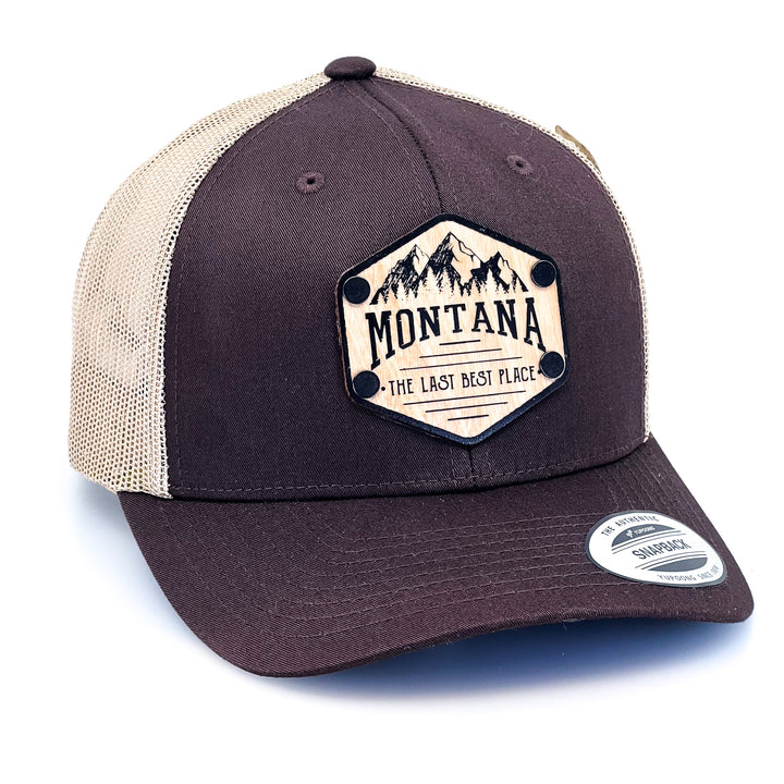 Montana The Last Best Place All Wood Patch Trucker Hat