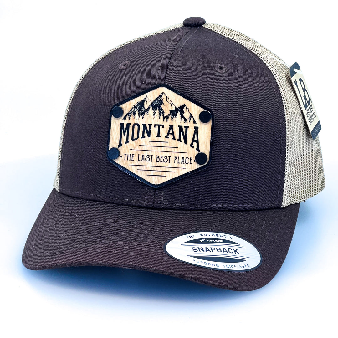 Montana The Last Best Place All Wood Patch Trucker Hat