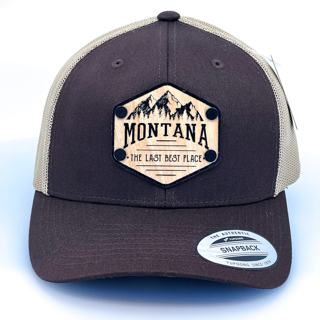 Montana The Last Best Place All Wood Patch Trucker Hat