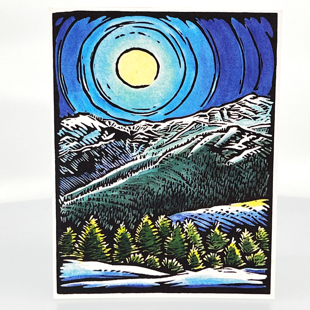 Mountains and Moonlight Card