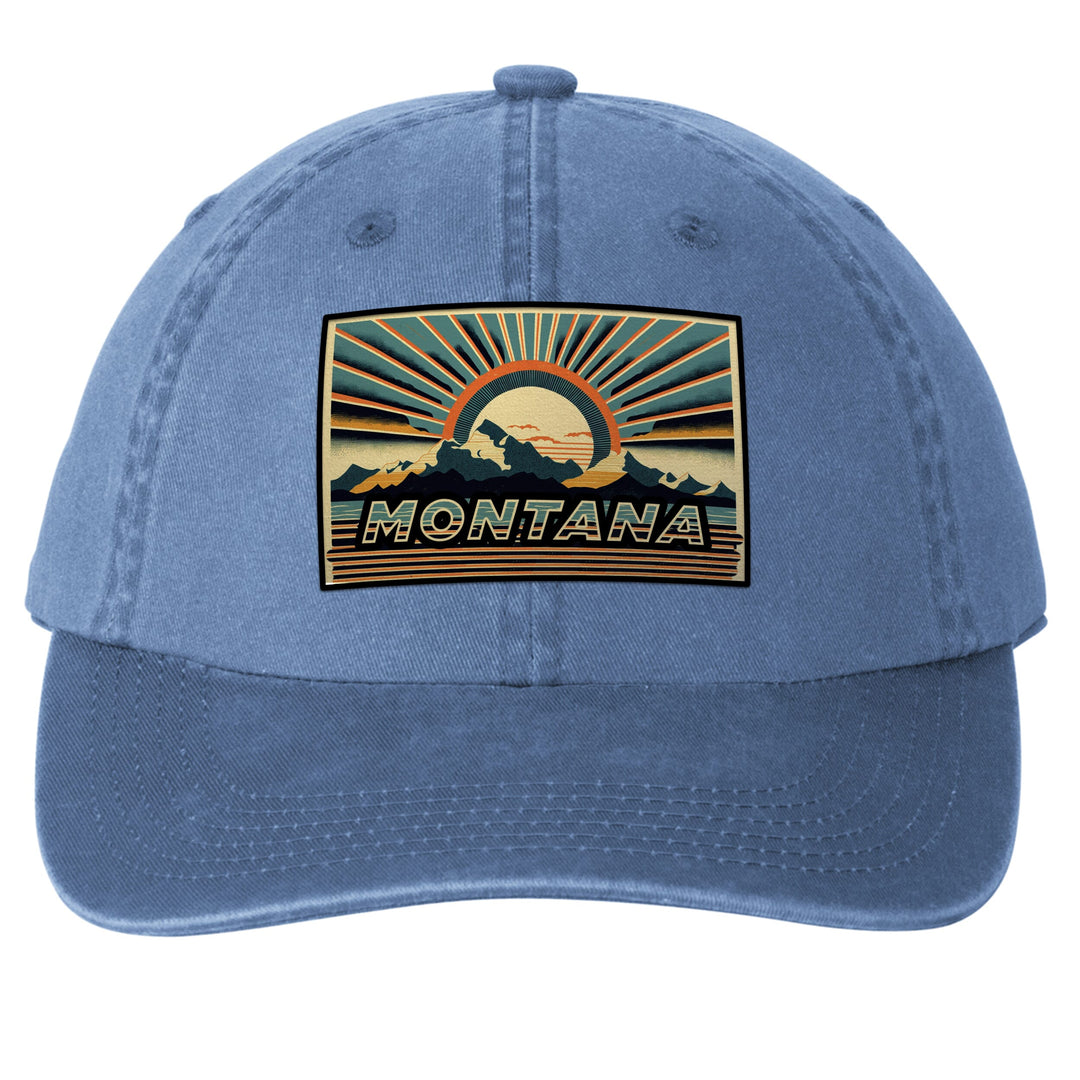 Halftone Rays Montana Garment Washed Unstructured Cap