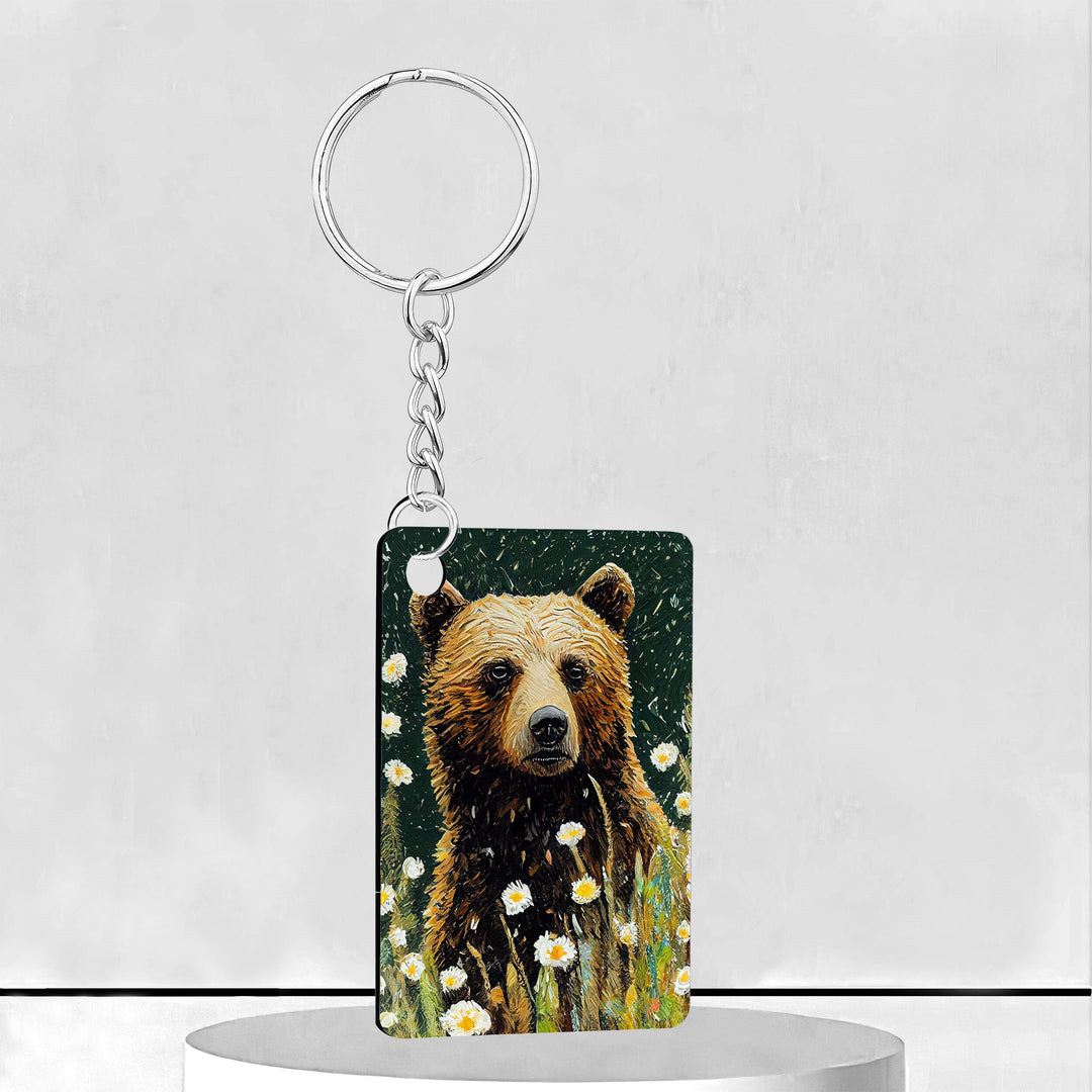 Bear Grass Rectangle Keychain