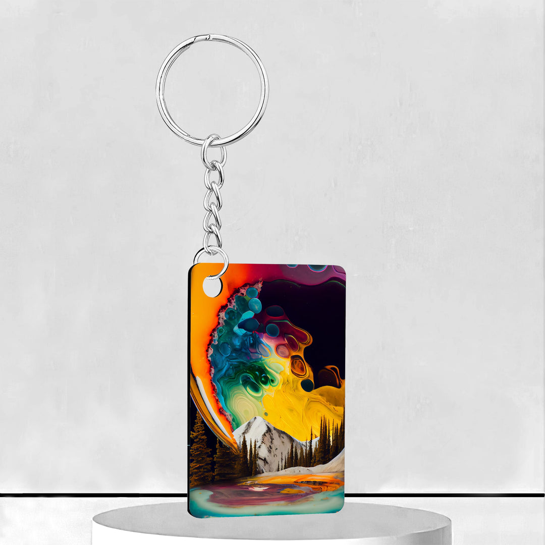 Agate Ink Sky Rectangle Keychain