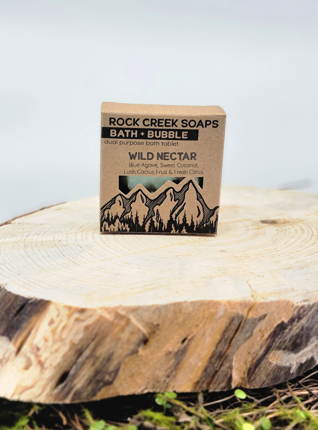 Wild Nectar Bath Bomb & Bubbles - Blue Agave, Sweet Coconut, Lush Cactus Fruit & Fresh Citrus - handcrafted bath bomb made in Montana by Rock Creek Soaps