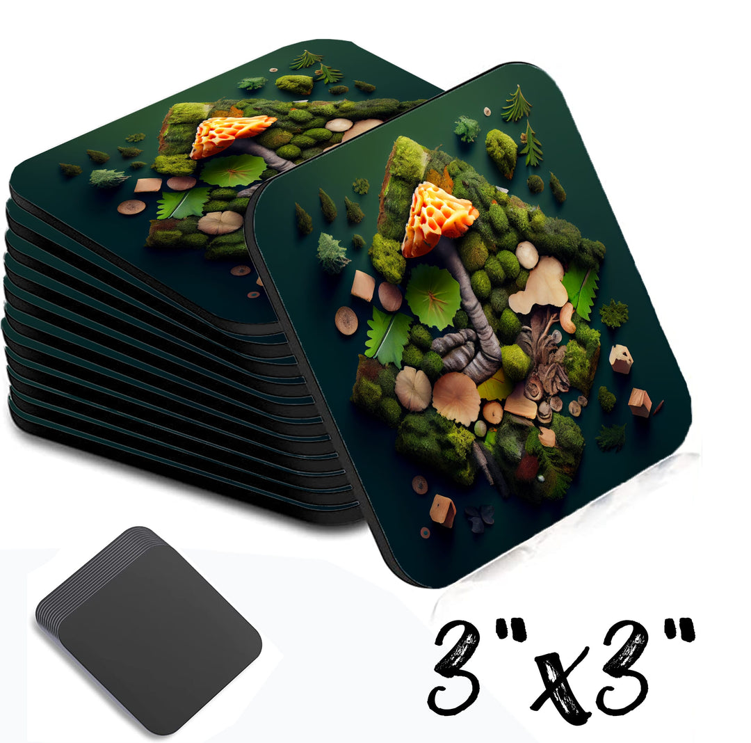 Knolling Mushroom Square Magnet 3 Inch