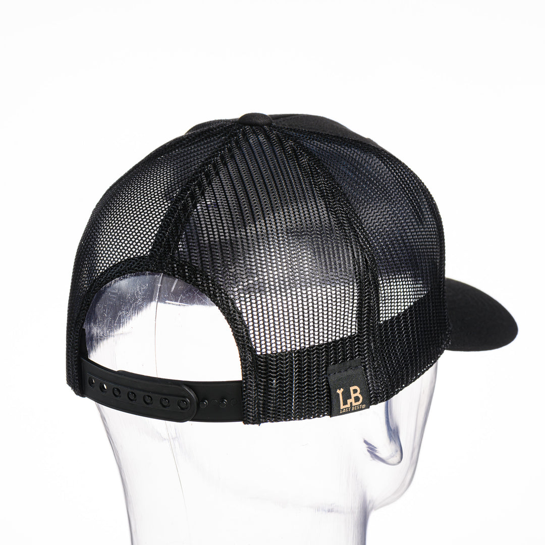 Grizzly Teal Copper & Mahogany Wood Plate Patch Trucker Cap - Black