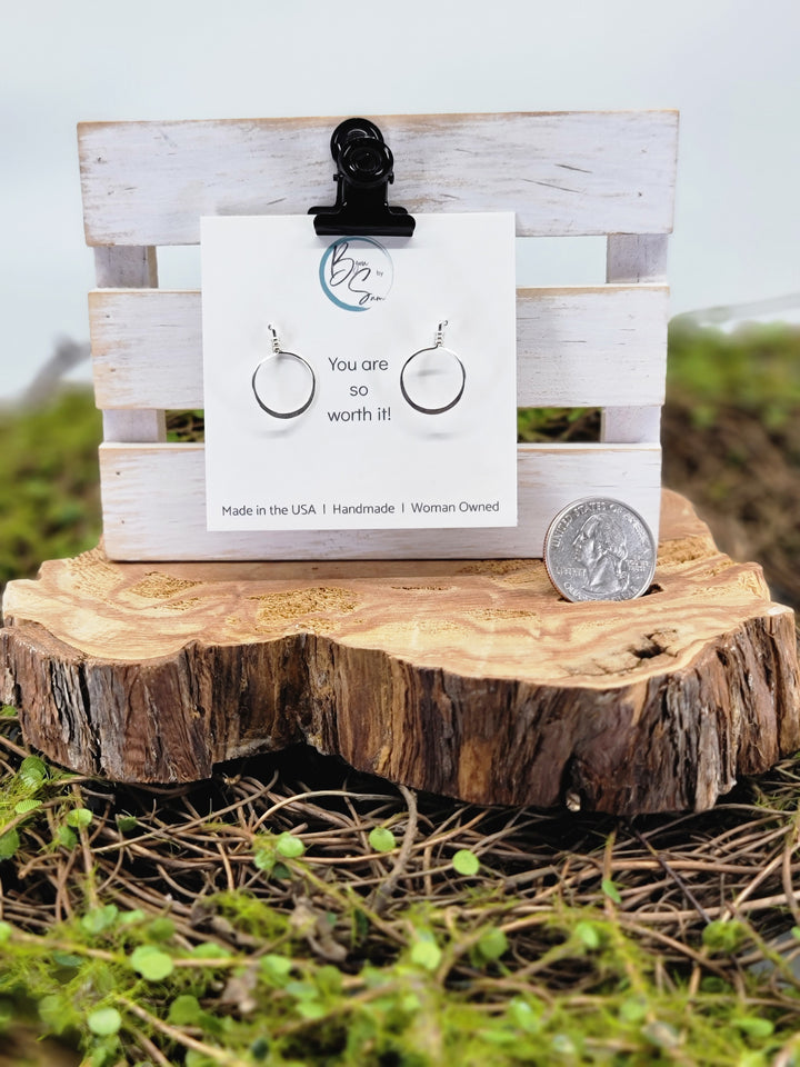 Silver Minimalist Hoop Studs