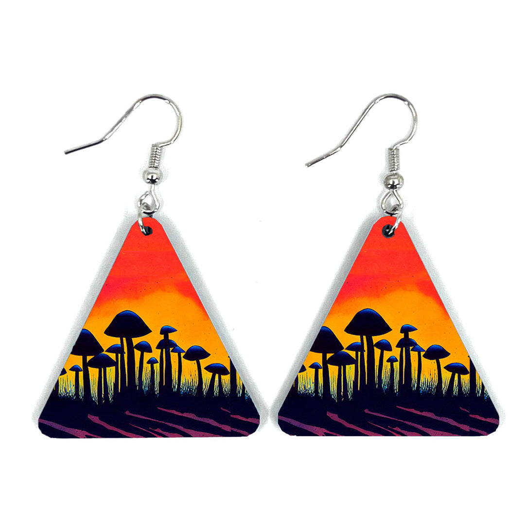 Mushroom Sunset Triangle Earring