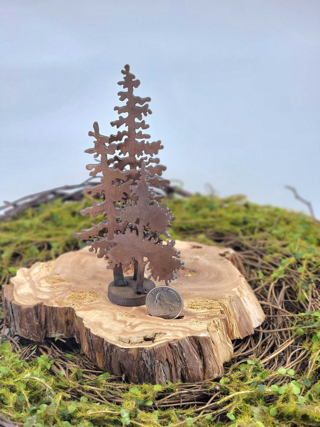 Triple Mini Tree Metal Art