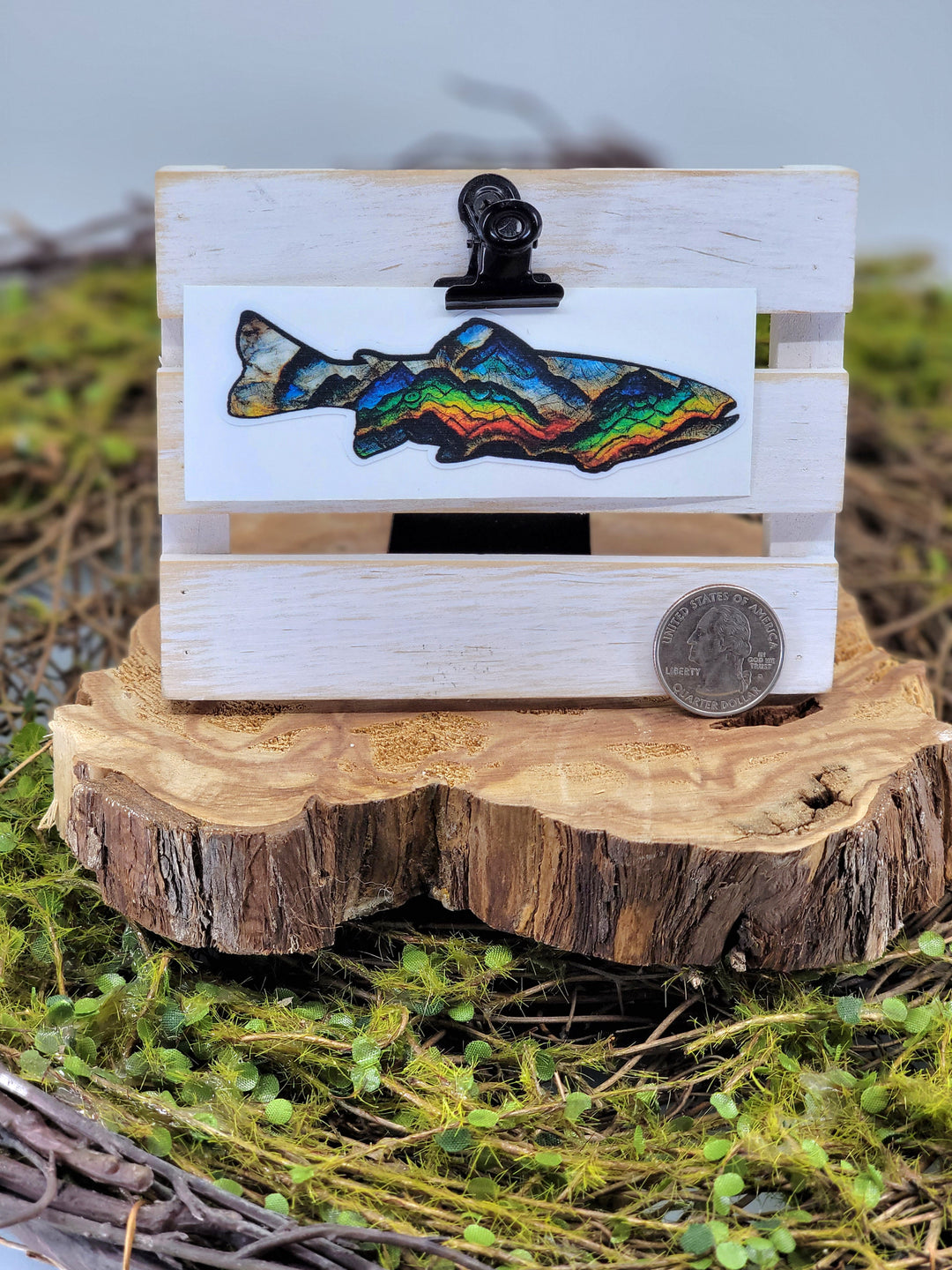 Trout - Rainbow Mountains Vinyl Sticker