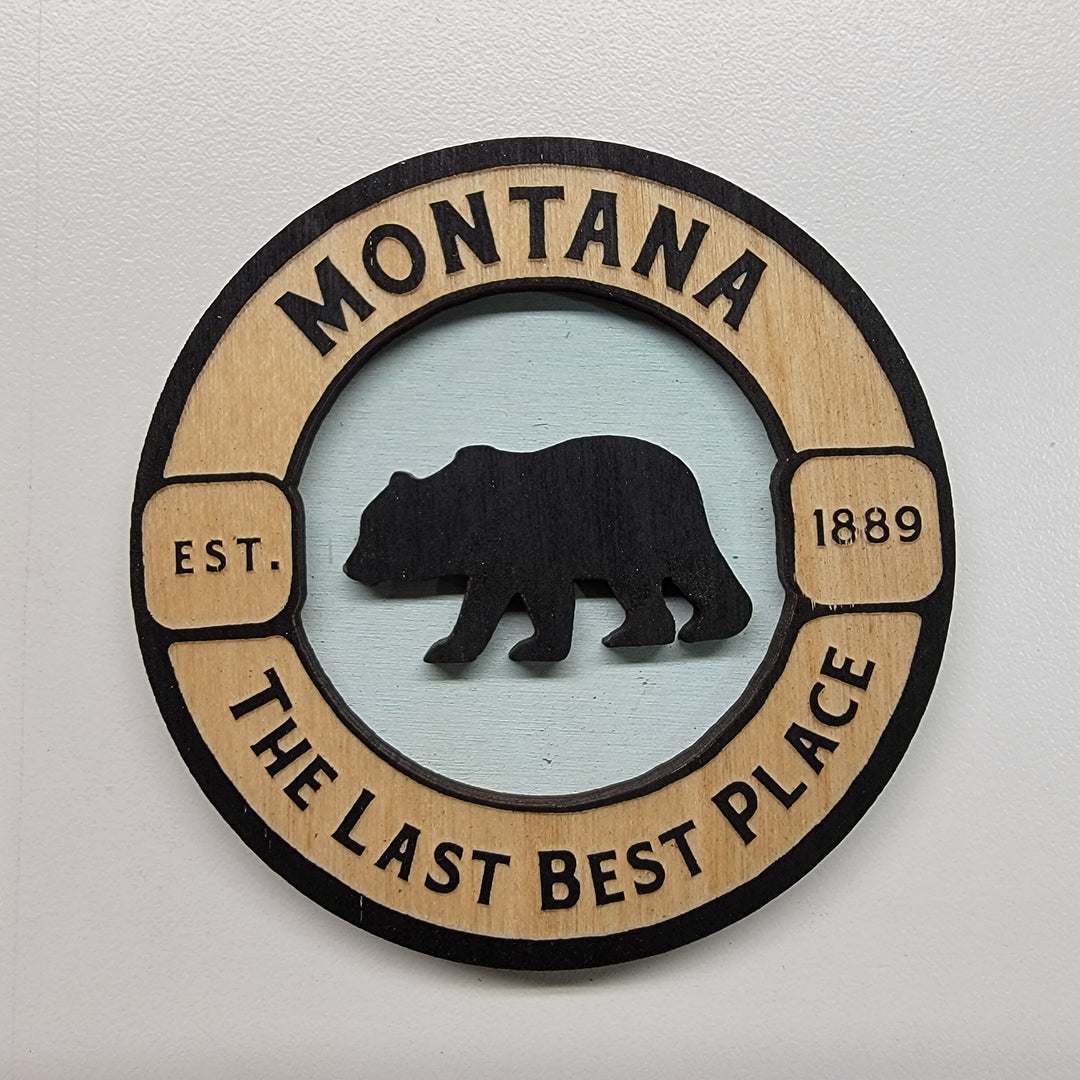 3D Wood MT Bear Magnets