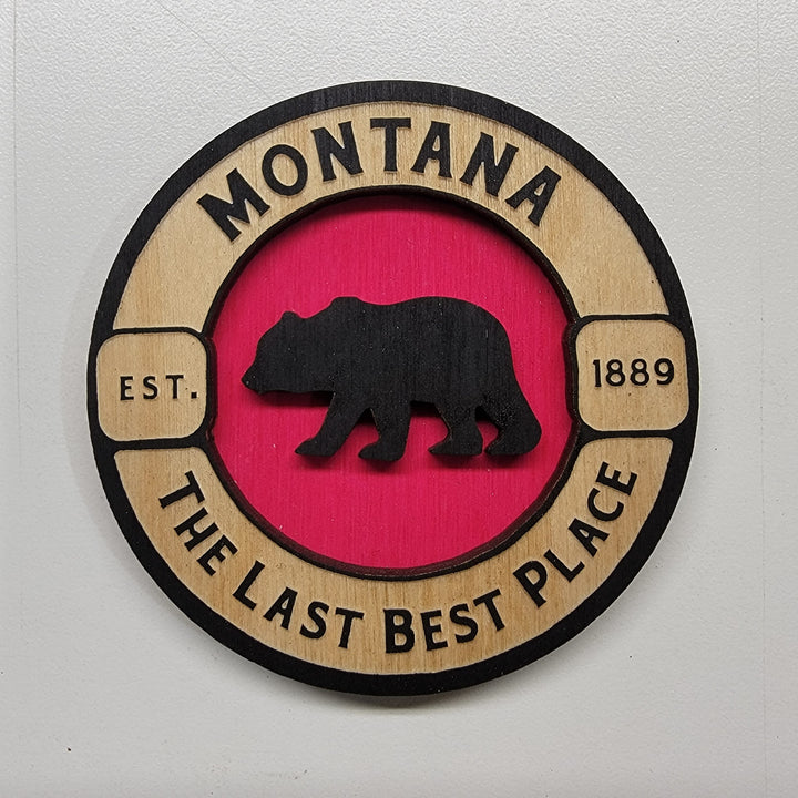 3D Wood MT Bear Magnets