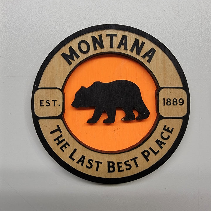 3D Wood MT Bear Magnets