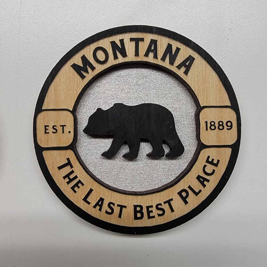 3D Wood MT Bear Magnets