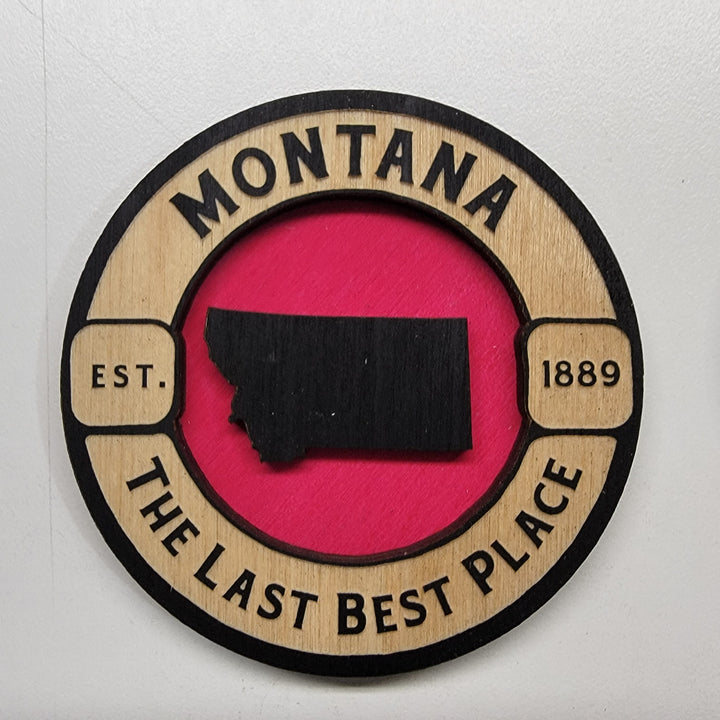 3D Wood Montana Magnets