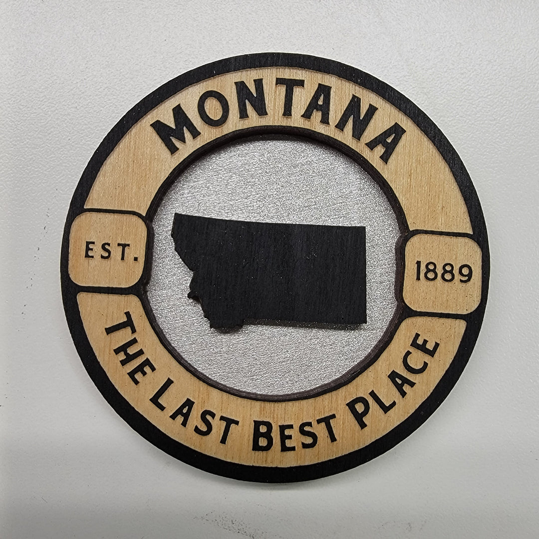 3D Wood Montana Magnets