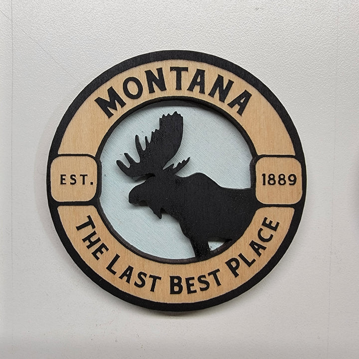 3D Wood MT Moose Magnets