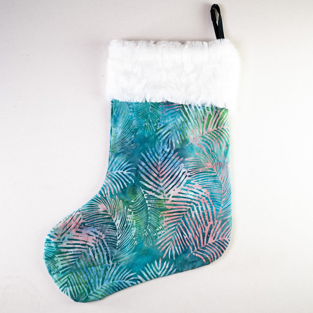 Cotton Pattern Holiday Stocking w/Ripstop Lining Christmas Stocking Last Best Supply Co Fern Batik