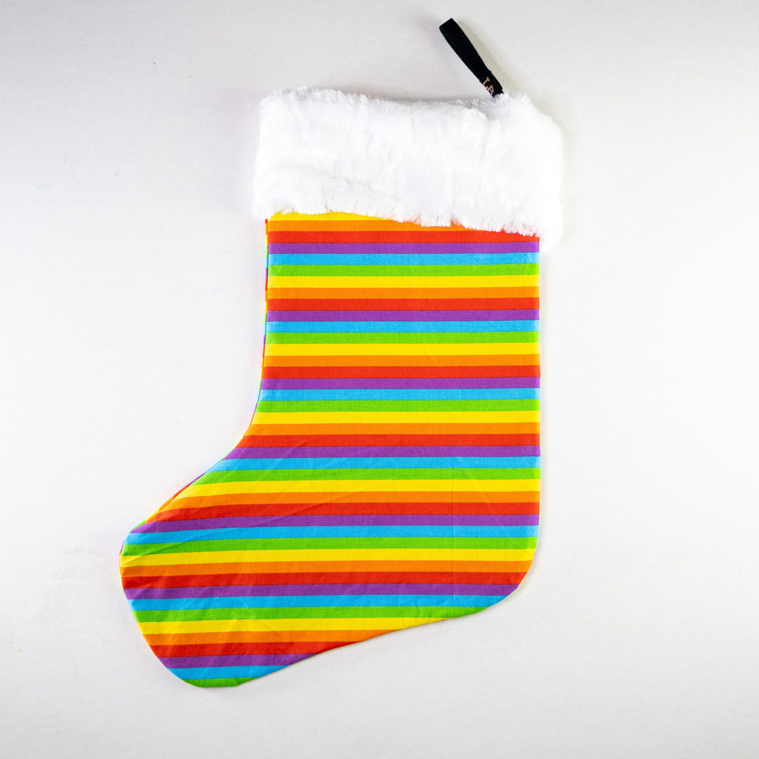 Cotton Pattern Holiday Stocking w/Ripstop Lining Christmas Stocking Last Best Supply Co Rainbow