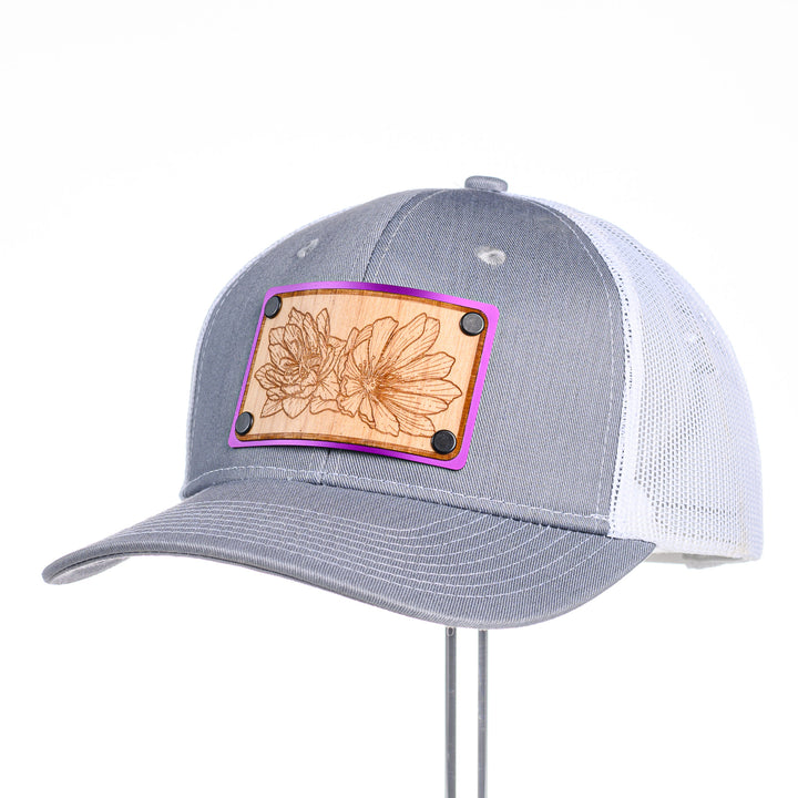 Bitterroot Wood Patch Grey & White Trucker Hat