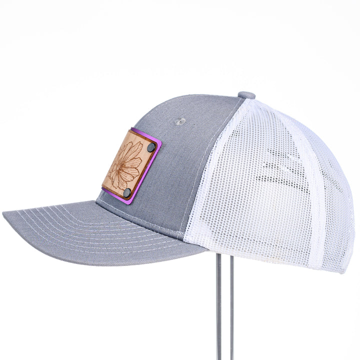 Bitterroot Wood Patch Grey & White Trucker Hat