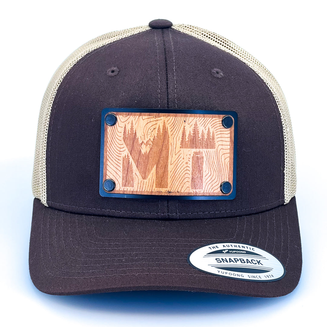 MT Living Letter Alder Wood Plate Patch Earthy Trucker Hat